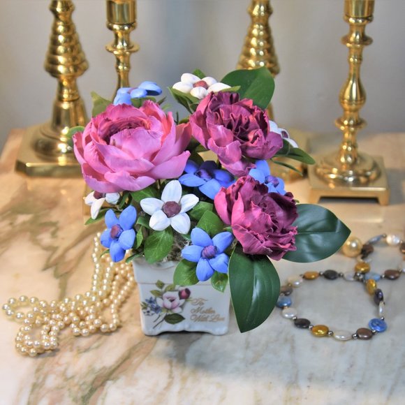 "For Mother with Love" painted on front of small trinket box w/ Sola flowers - Picture 14 of 14